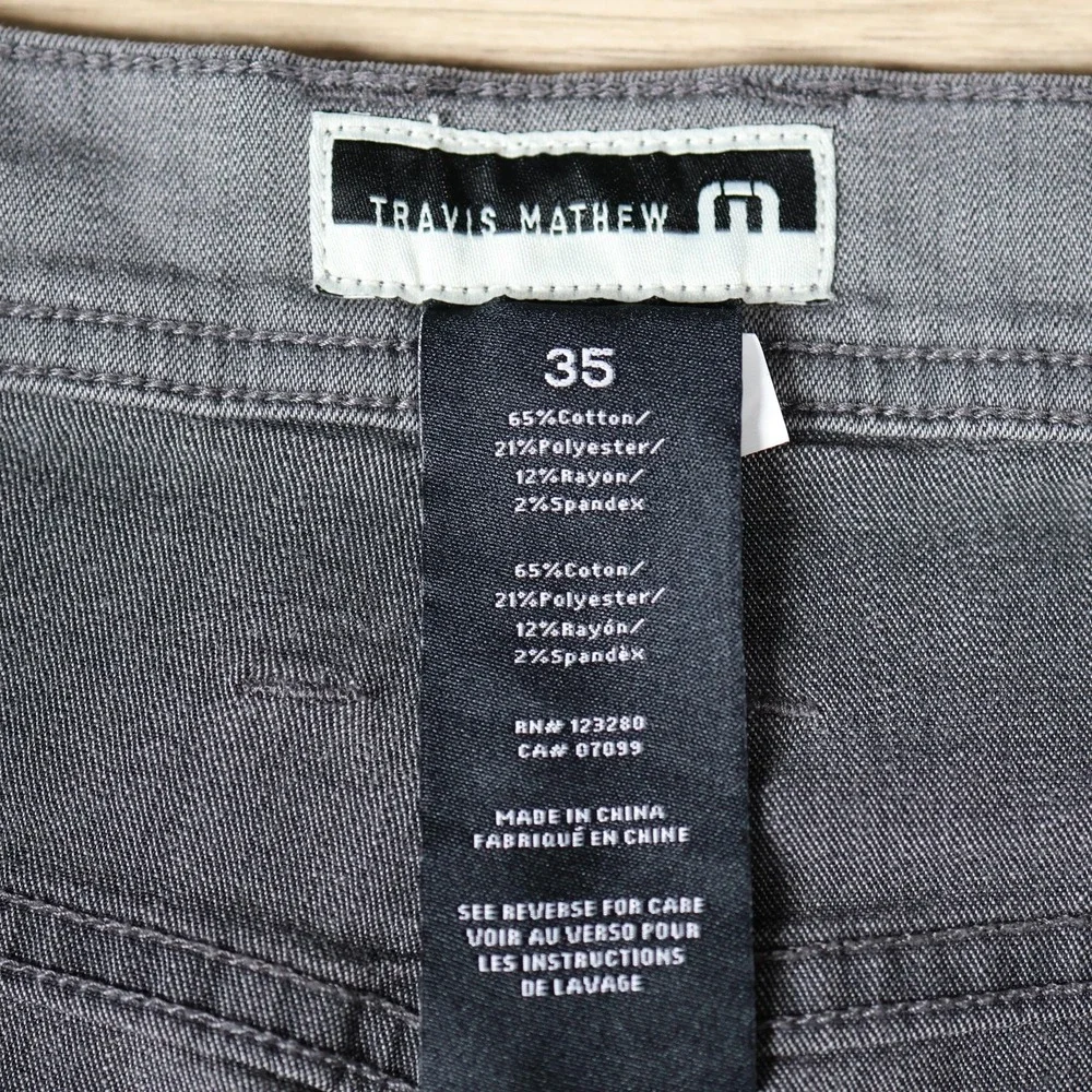 Travis Mathew Jeans Mens 36x27.5 Grey Pants Stretch Casual Golf Trousers Preppy